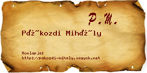 Pákozdi Mihály névjegykártya
