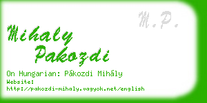 mihaly pakozdi business card