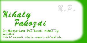 mihaly pakozdi business card